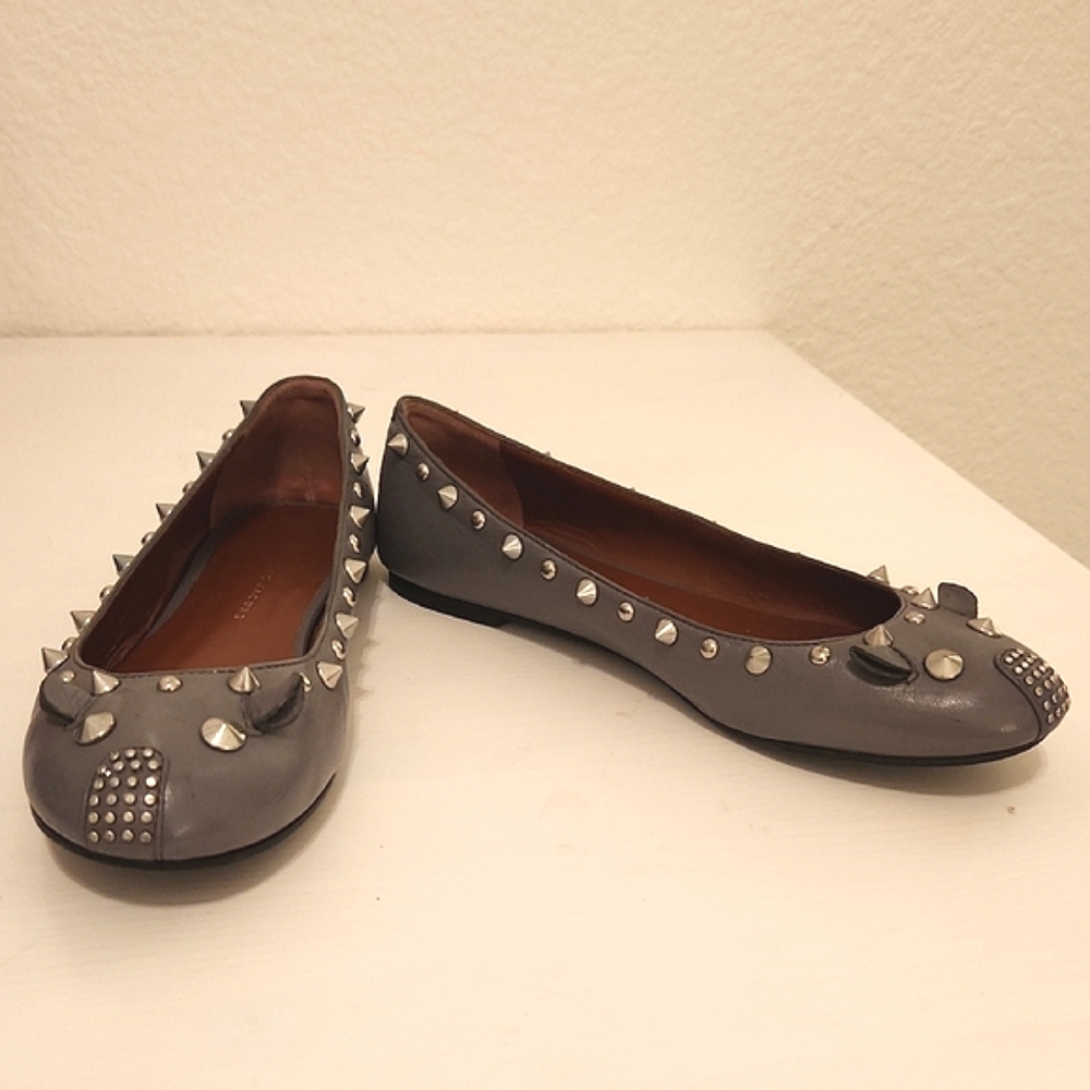 Marc By Marc Jacobs Gray Studded Ballerina Flats